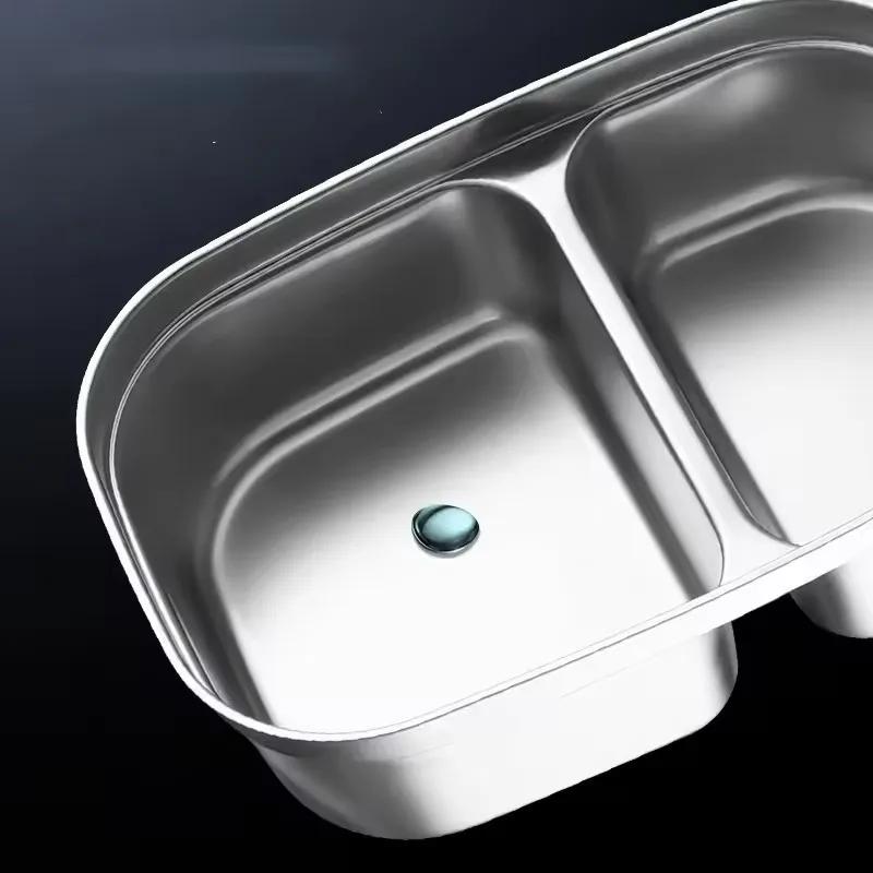 Büroangestellte Student Mikrowellengeeignetes Bento mit Deckel Tragbarer Lebensmittelaufbewahrungsbehälter Edelstahl Unterteilungen Brotdose