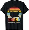 Chonk Katze Waage Meme Lustig Retro Stil Vintage Katzen Memes Geschenk Unisex T-Shirt