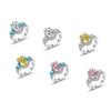GICA GEMA Sterling Silver Wedding Rings For Women Big Oval Pink White Yellow High Carbon Diamond Party Fine Jewelry