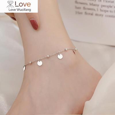 Bling 925 Sterling Silber Runde Perle Fußkettchen für Frauen O Kette Mode Schuh Zubehör Schmuck