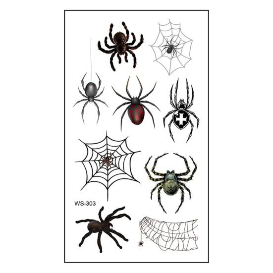 10Pcs Halloween Tattoo Stickers Realistic Waterproof Temporary Spider Stickers for Festive Decoration