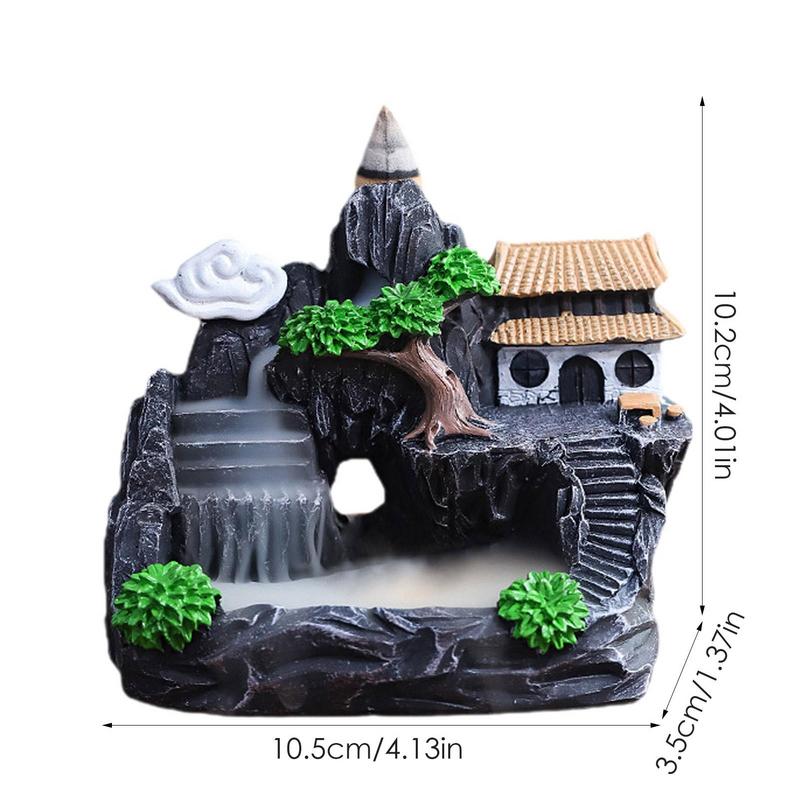 Waterfall Incense Burner Mountains River Shaped Incense Burner Home Decor Backflow Fragrance Aroma Fountain Zen Decor Burner