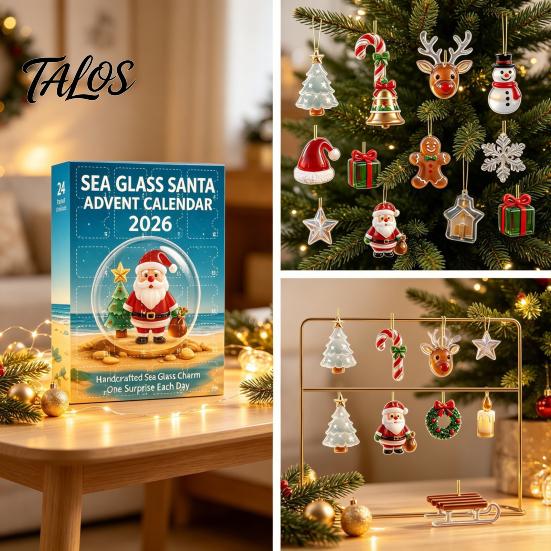 Creative Christmas Gift for Kids Advent Calendar 2026, 24 Days 2D Acrylic Tree Bear Elk Snowman Holiday Ornaments Countdown Tree, Window Home Decor