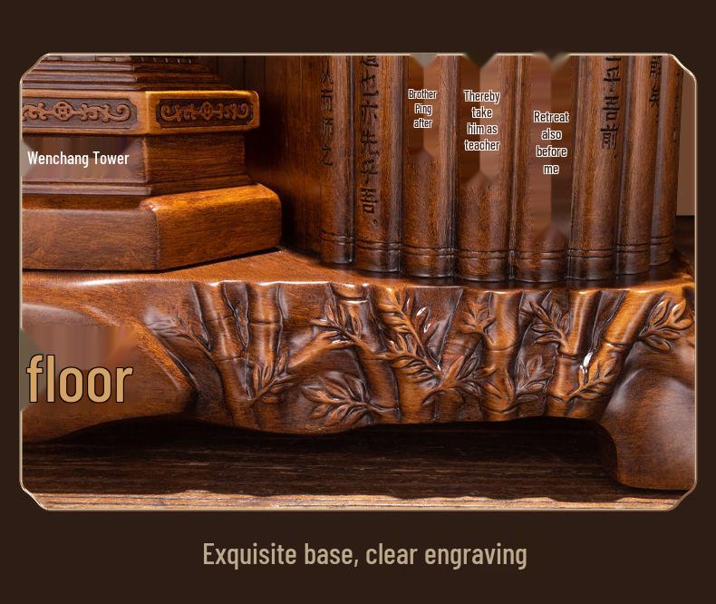 Wenchang Pagoda Pen Holder: Thirteen-Story Wood Grain Craft for Students, Perfect Back-to-School Desktop Ornament