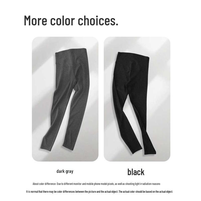 Fleece-Lined Mulberry Silk Tofu High-Waist Women's Warm Seamless Pants for Autumn/Winter