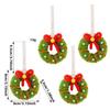 4PCS With Bell Christmas Wreath Pendant Pendant Style Car Hanging Decor  Xmas Celebration
