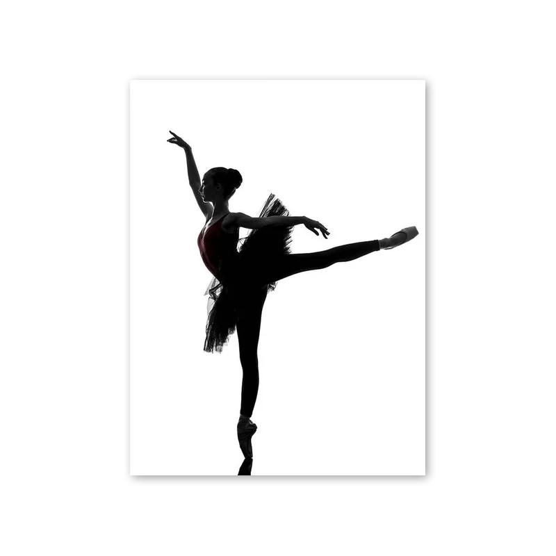 Moderní černobílý baletní tanečník plátno malba plakáty a tisky nástěnné umělecké obrázky pro obývací pokoj domácí dekorace dárky
