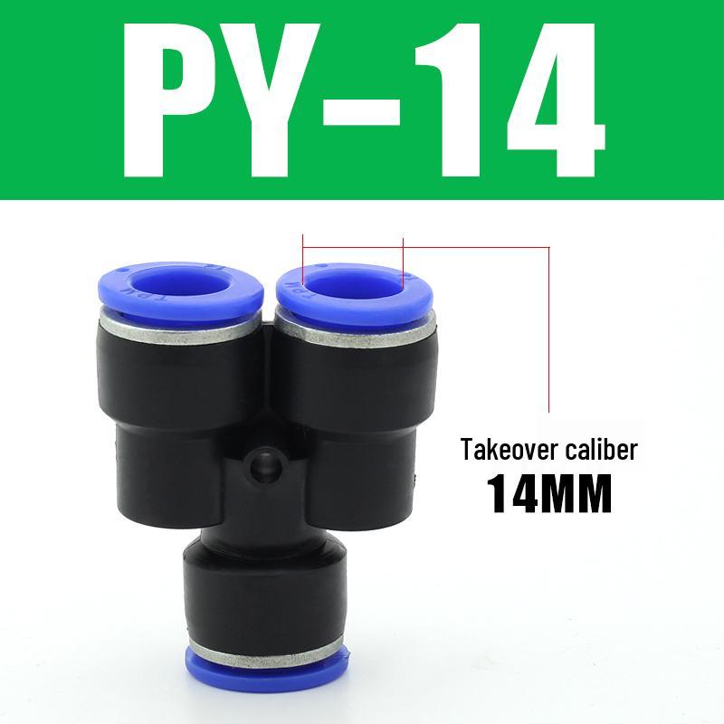 Pneumatic Quick-Connect T-Type Tee for Air Hoses, Equal Diameter, 4/6/8/10/12mm
