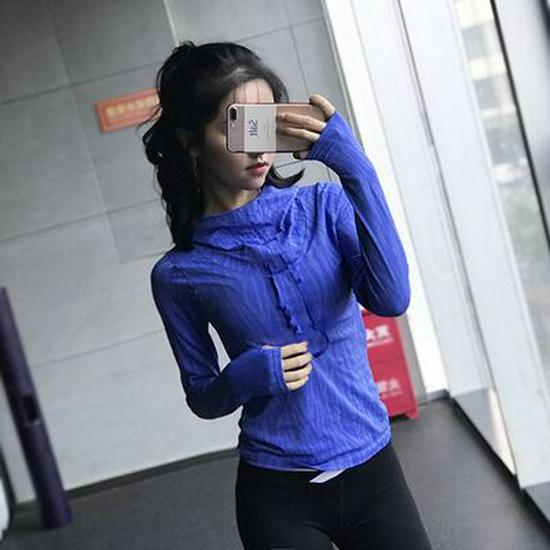 

Женское приталенное худи с длинным рукавом для фитнеса, быстросохнущее Medium