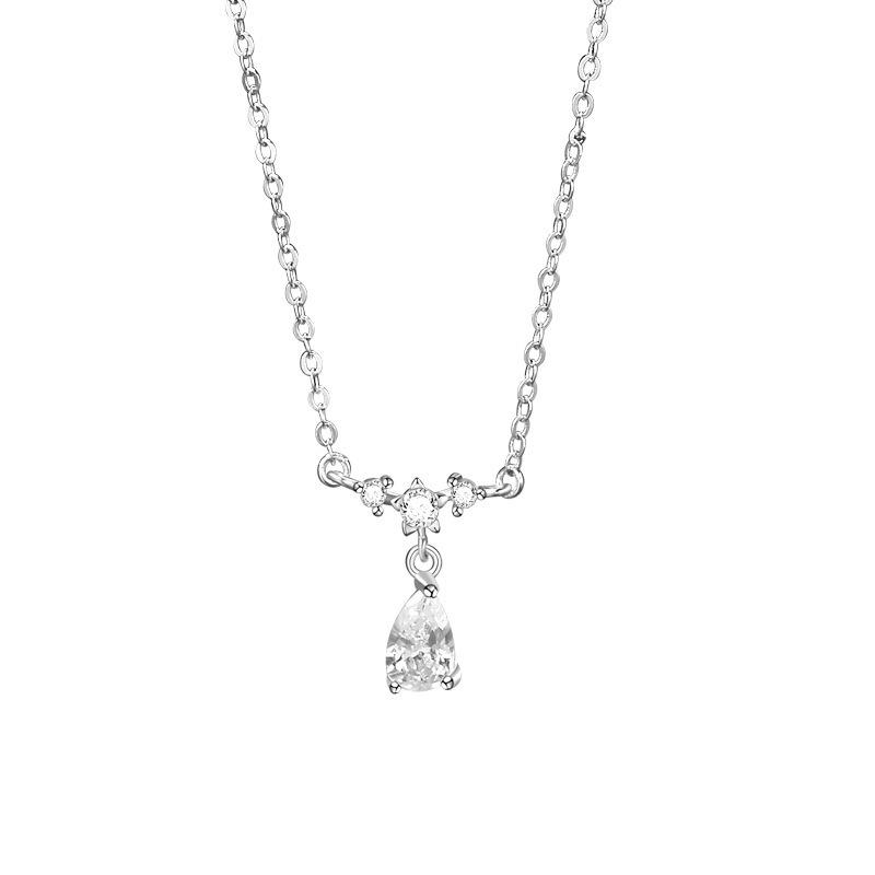 Yaya Water Drop Necklace: S925 Sterling Silver Clavicle Chain with Luxury Design and High-End Pendant.