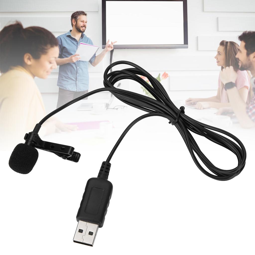 USB Clip On Computer Microphone Omnidirectional Mini Mic Condenser for PC