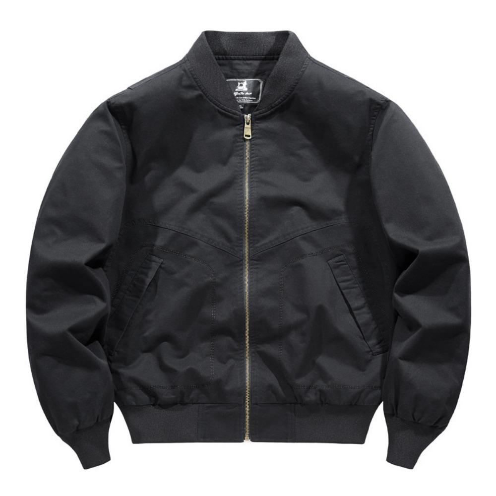 

Мужские осенне-зимние куртки-бомберы 2025 года, ветрозащитная куртка-пилот, повседневная мотоциклетная бейсбольная куртка для МУЖЧИН M чёрный