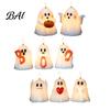 Kid Friendly Halloween Gifts Ghost Flameless Candle, Cute Holding BOO Letter Tealight, Haunted House Party Supplies Battery Operated LED Flickering