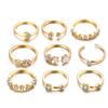 Trendy Star and Moon Rhinestone Retro Knuckle Ring for Women