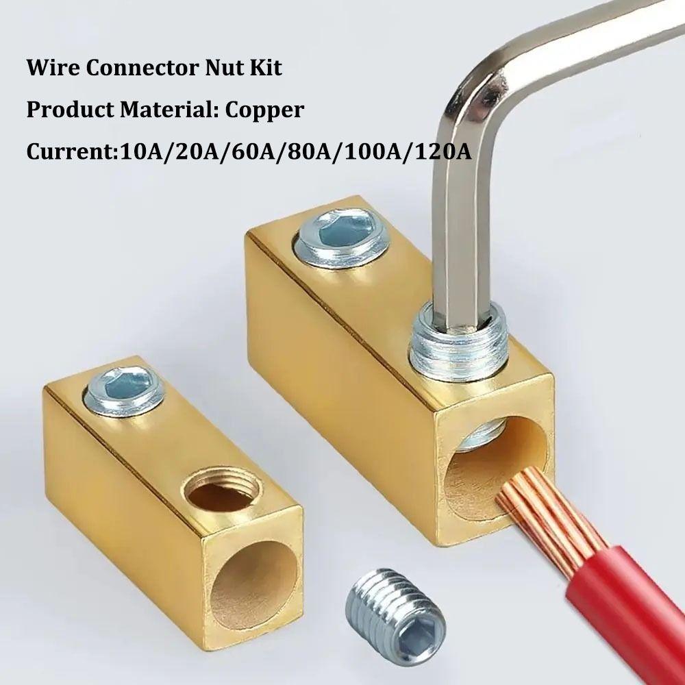 

High Current Brass Terminal Block 10/20/60A Wire Connector Nut Kit Electrical Installation Style A