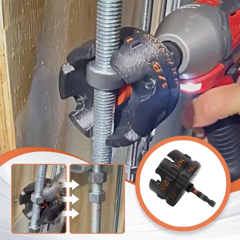 Nut Remover Bolt Extractor Tool Nut Zipper Drill Attachment for Conduit Racks Socket Wrenches