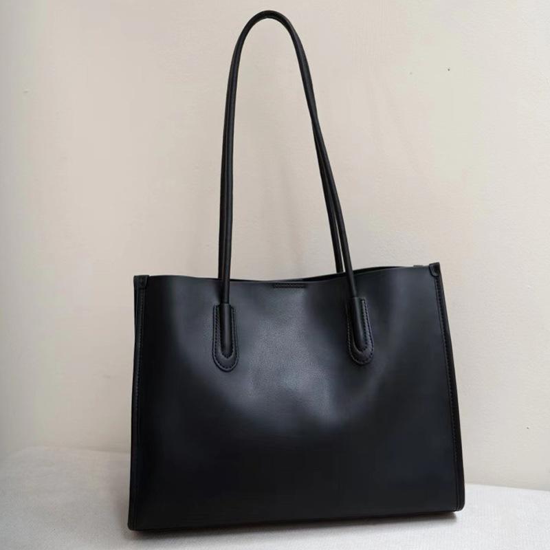 Genuine Leather Women's Bag Niche Soft Leather Tote Bag 2025 New Versatile High-end Large Capacity Cowhide Shoulder Bag Large Bag