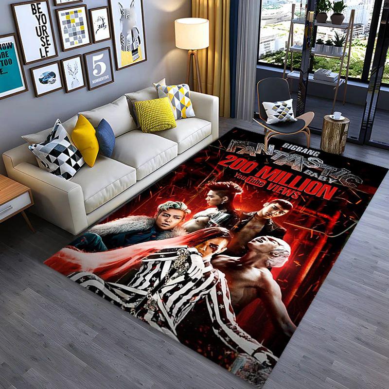 Big Bang: Icons Music Carpet Printing Floor Mats Room Dormitory Decoration Protective Pad