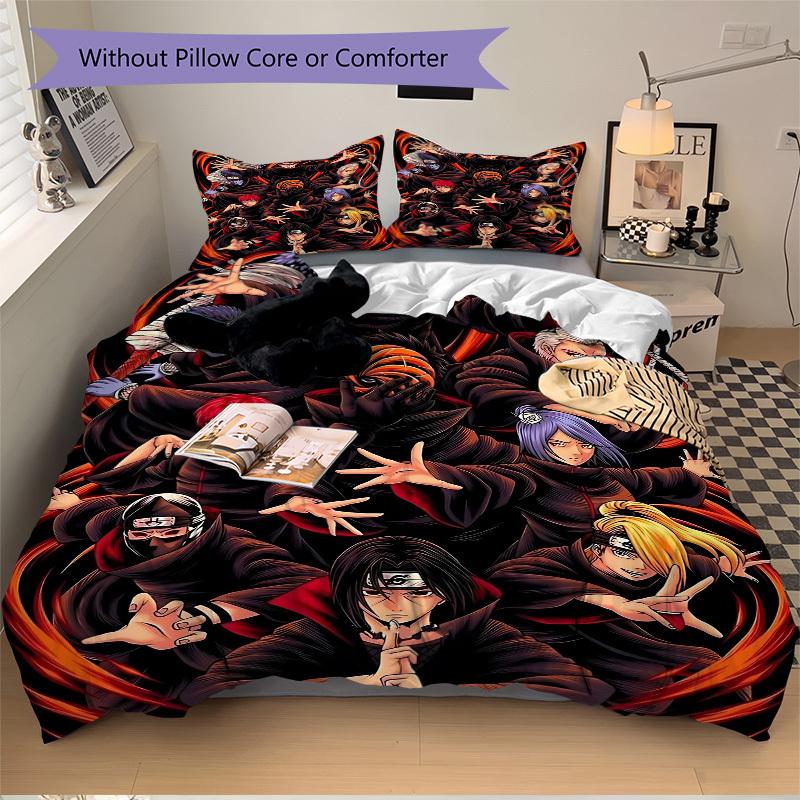 3pcs Naruto Characters Bedding Set: Perfect for Bedroom or Guest Room. Soft and Comfortable with No Core Included Yy251009205