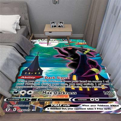 Pokémon Nachtara Karte Großer Teppich für Schlafzimmer Wohnzimmer Dekor Männerhöhle Bettvorleger Lounge Sofa Bodenmatte