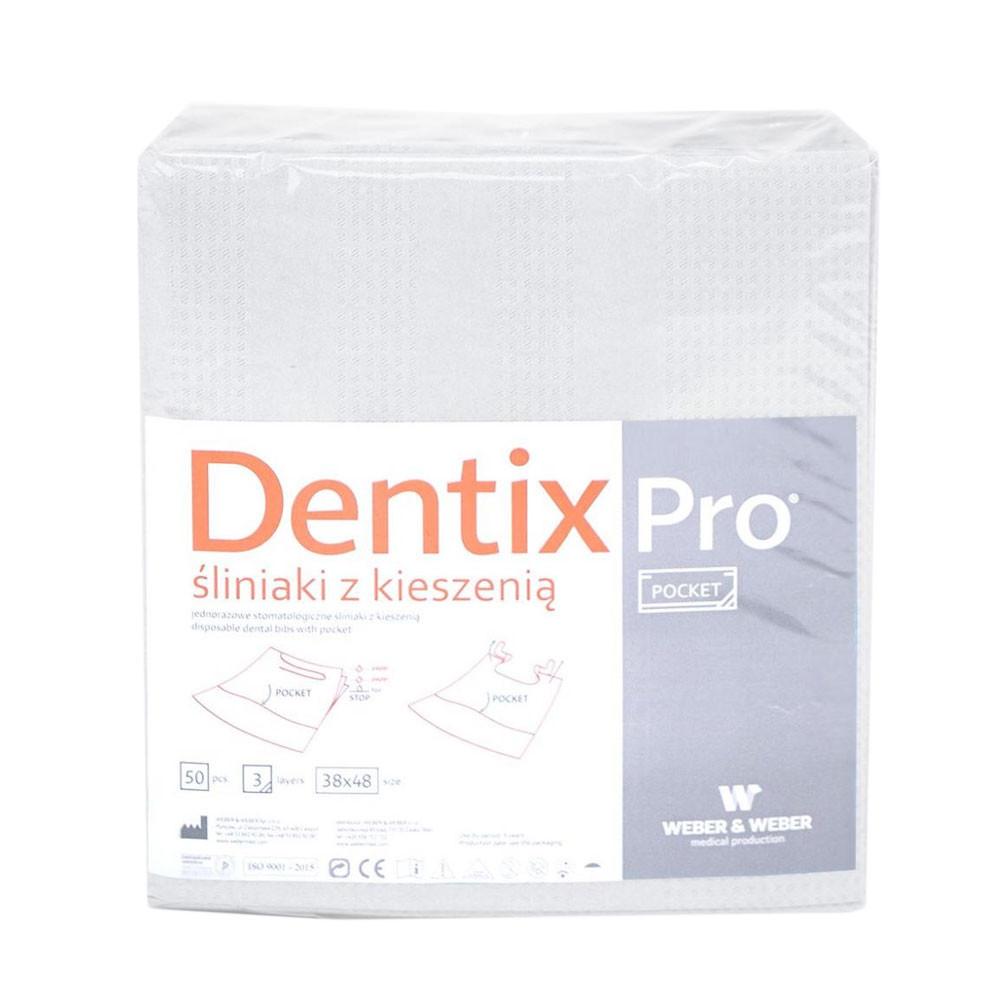 Dental Bib With Pocket 39cm X 48cm White Foiled 54g Dentixpro 50pcs