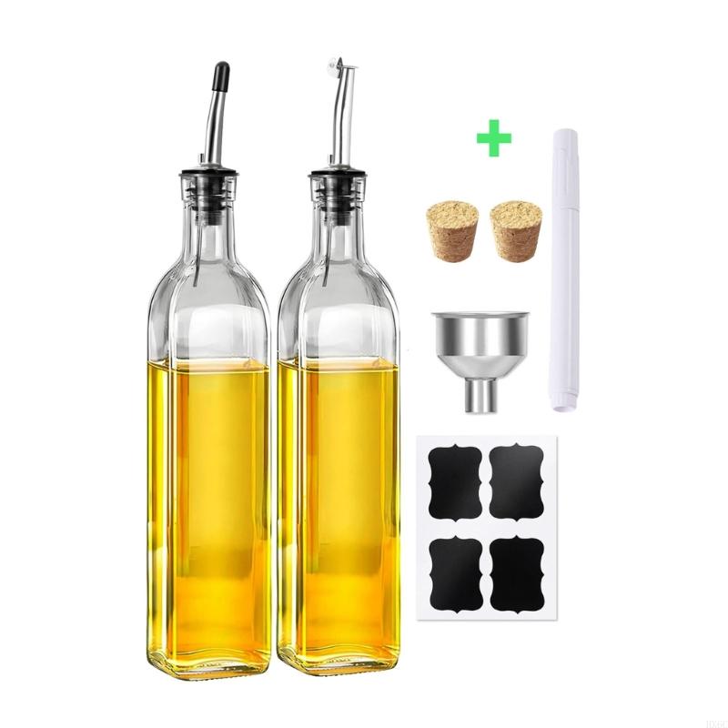 500ml Clear Glass Oil Bottle Multipurpose Condiment Dispenser Kitchen Accessory HX6C