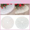 Elegant Silver Gold Faux Fur Christmas Tree Skirt With Snowflake Design