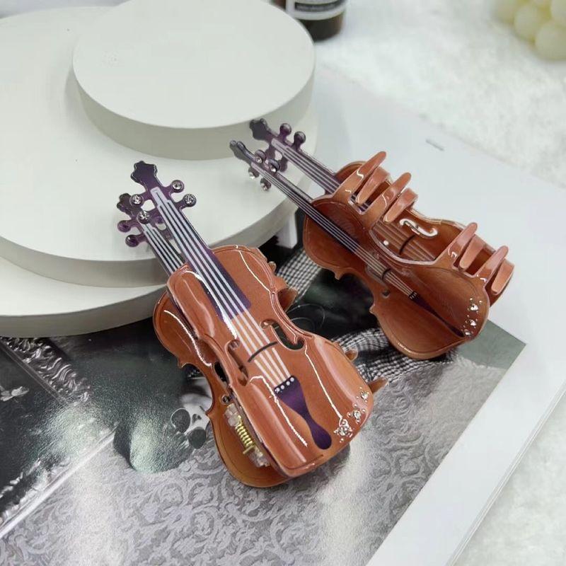 1pc Sunset Violin Hair Clip Ins Cartoon Guitar Hair Clip Coil Hair Clip Shark Clip Large Back of Head Hair Clip