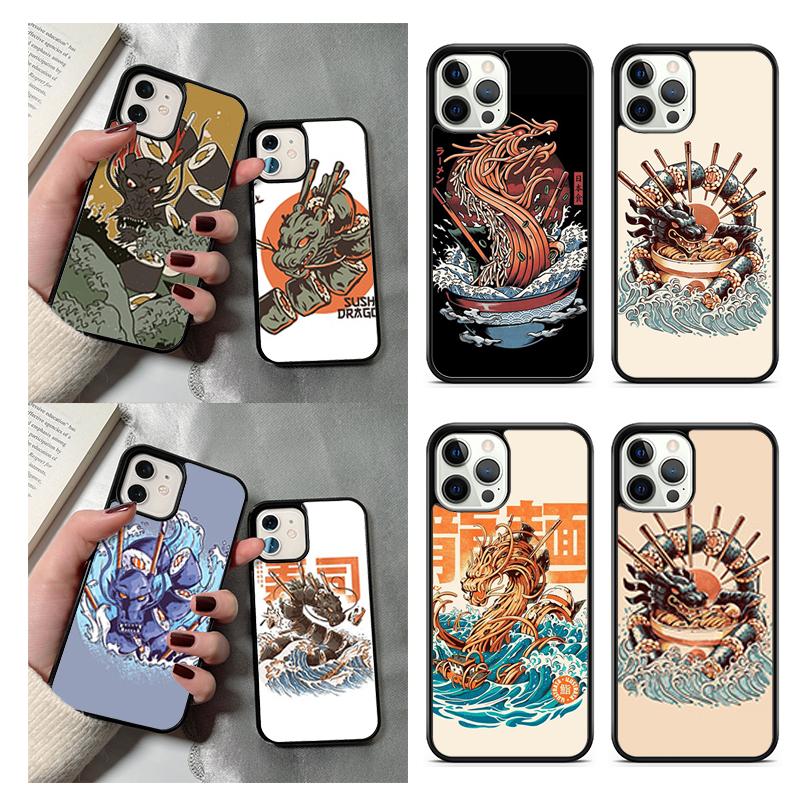 Sushi Dragon Phone Case For iPhone 17 Air 13 12 14 15 16 Cover For Apple iPhone 17 Air 14 15 16 Pro Max 6S Plus Coque