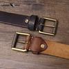 Purely Handmade Widened and Thickened Top Layer Cowhide Men's Belt American Retro Genuine Leather Pin Buckle Belt Men's