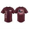 Unisex Baseballtrikot Oberteil für Erwachsene mit 1776-2026 Aufdruck USA Flagge Grafik Knopfleiste Kurze Ärmel Sportshirt für den Unabhängigkeitstag