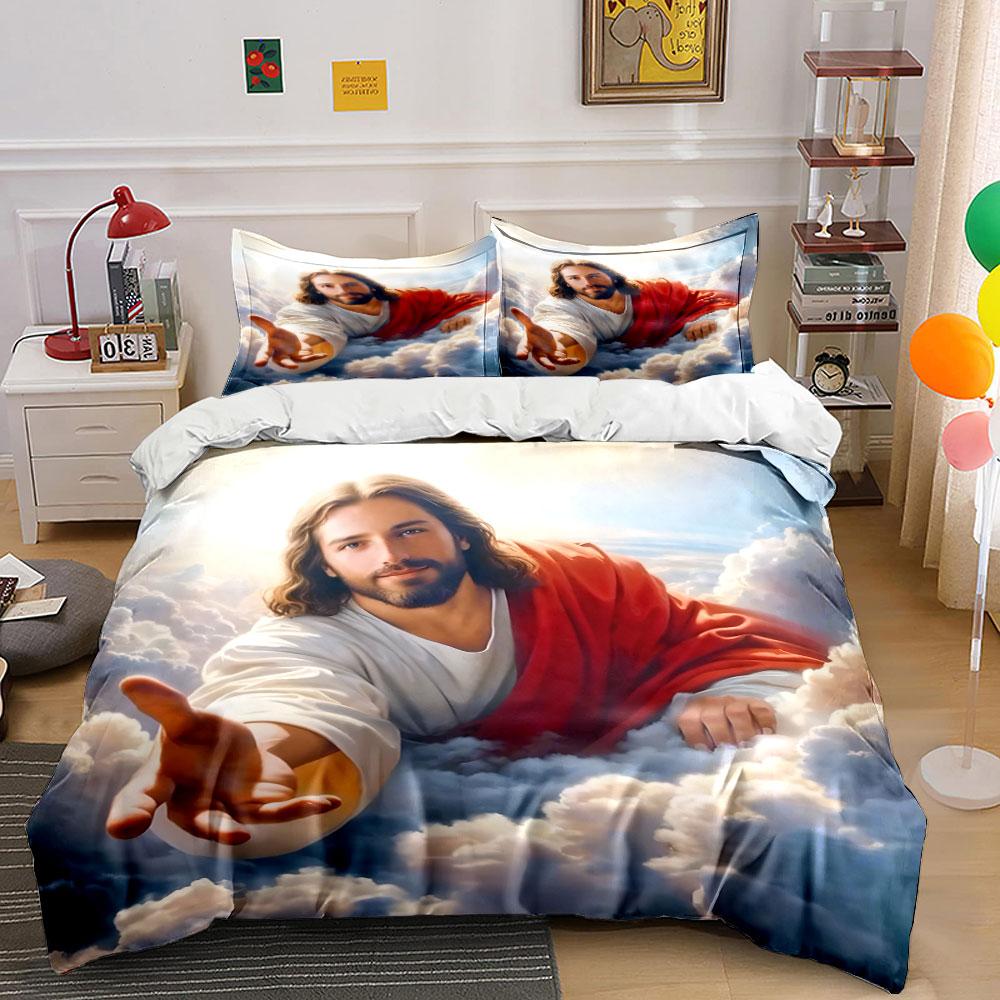 Heavenly Embrace Art Print Bedding Duvet Cover Set (1*Duvet Cover 2*Pillowcases, Without Duvet Insert)