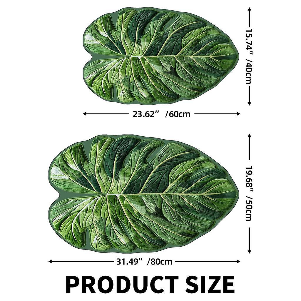 Blattförmige Badematte, wasserabsorbierend, rutschfest, für Badewanne, Küche, Dusche, Tür, Zuhause