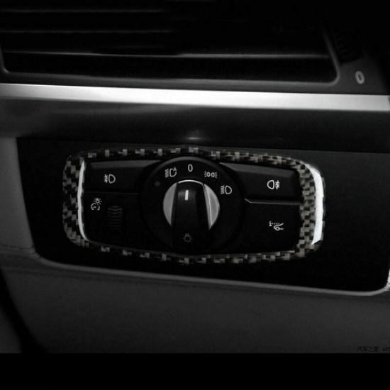 Bright Carbon Fiber Headlamp Switch Button Control Decor For BMW X5 E70 X6 E71