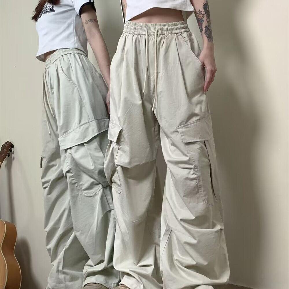 Korean-Style Retro American Loose Wide-Leg Work Pants