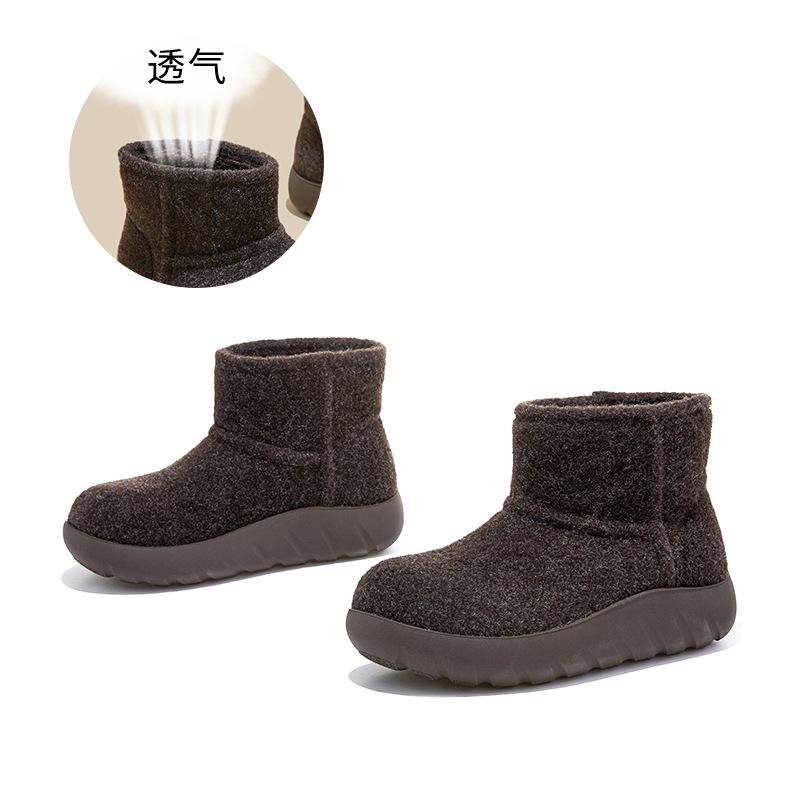 Fleece thickened snow boots 2025 winter fashion retro cotton boots casual boots warm boots 40 коричневый