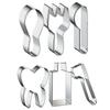 3pcs Lovely Teeth Shape Stainless Steel Cookie Cutter Cake Decorating Tools Fondant Mould Pastry Biscuits Baking Accessories