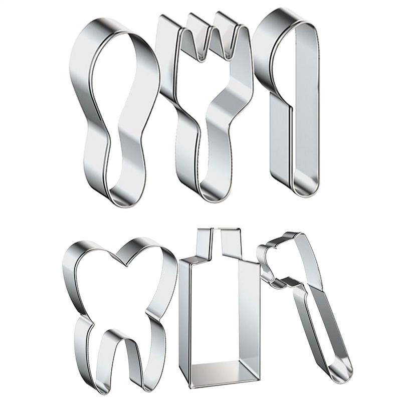 3pcs Lovely Teeth Shape Stainless Steel Cookie Cutter Cake Decorating Tools Fondant Mould Pastry Biscuits Baking Accessories