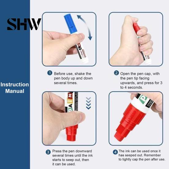 Rubber Tire Paint Pens 12 Colors Flat Tip Marker, Oil Based Broad Pen for Metal Heavy Duty Steel Glass Leather, Waterproof Quick Dry Touch Up