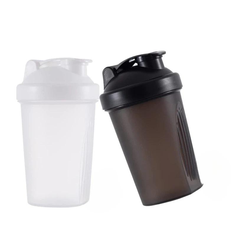 400ML Sport Shaker Bottle Plastic Whey Protein Powder Mixing Bottle with Stainless Ball for Workout Fitness Gym Outdoor Use