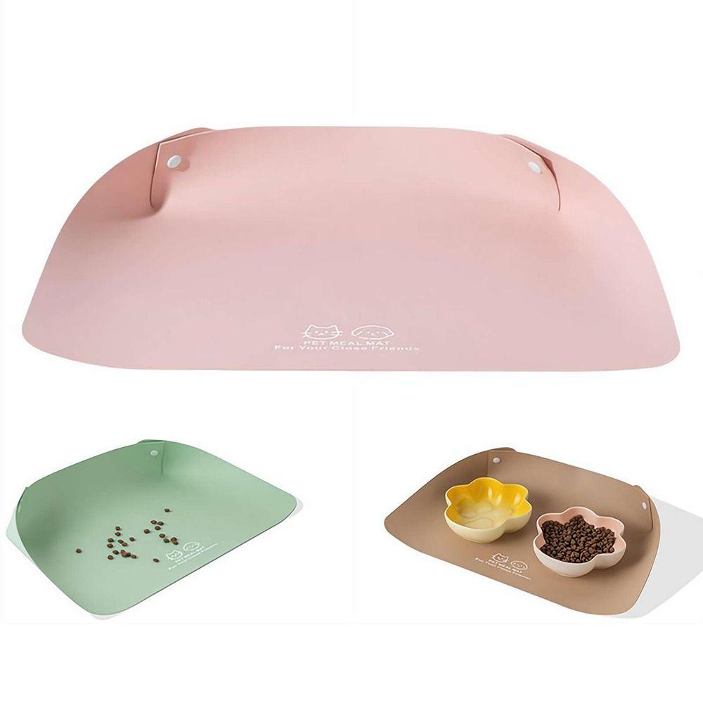 PU Leather Pet Feeding Mat Waterproof Cat Food Mat New Leather Pet Mat Home Floor Protection