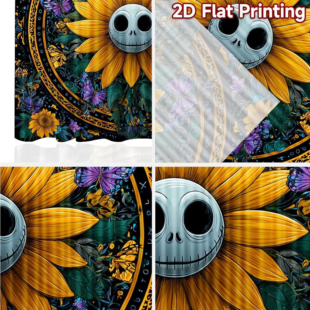 2pcs, 2D FLAT PRINTING Curtains (Without Rod) Moonlit Bloom Festive Fashion Curtains Versatile Durable Polyester Curtains All