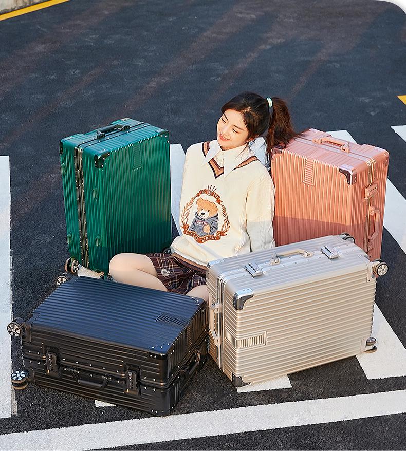 Yongsheng 26" Men's Aluminum Frame Suitcase with Universal Wheels, Sturdy, Anti-Fall; Includes 20" Password Boarding Case.