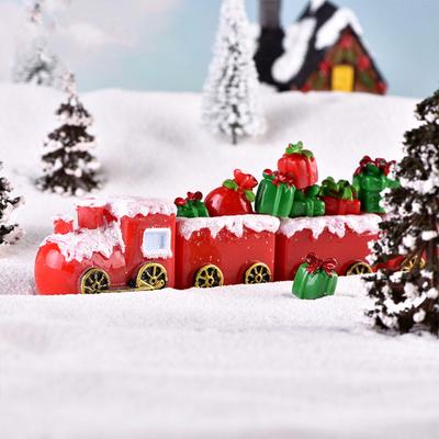 Christmas New Products Gifts Elk Snowman Santa Claus House Villa Creative Resin Micro Landscape Snow Cute Decoration Craft