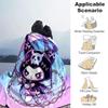 1pc Cute Death Kuromi Blanket, Seasonal Home Decorative Throw for Couch, or Car Seat Cover,Living Room, Travel, Camping, Car Blankets, Beach, Office N