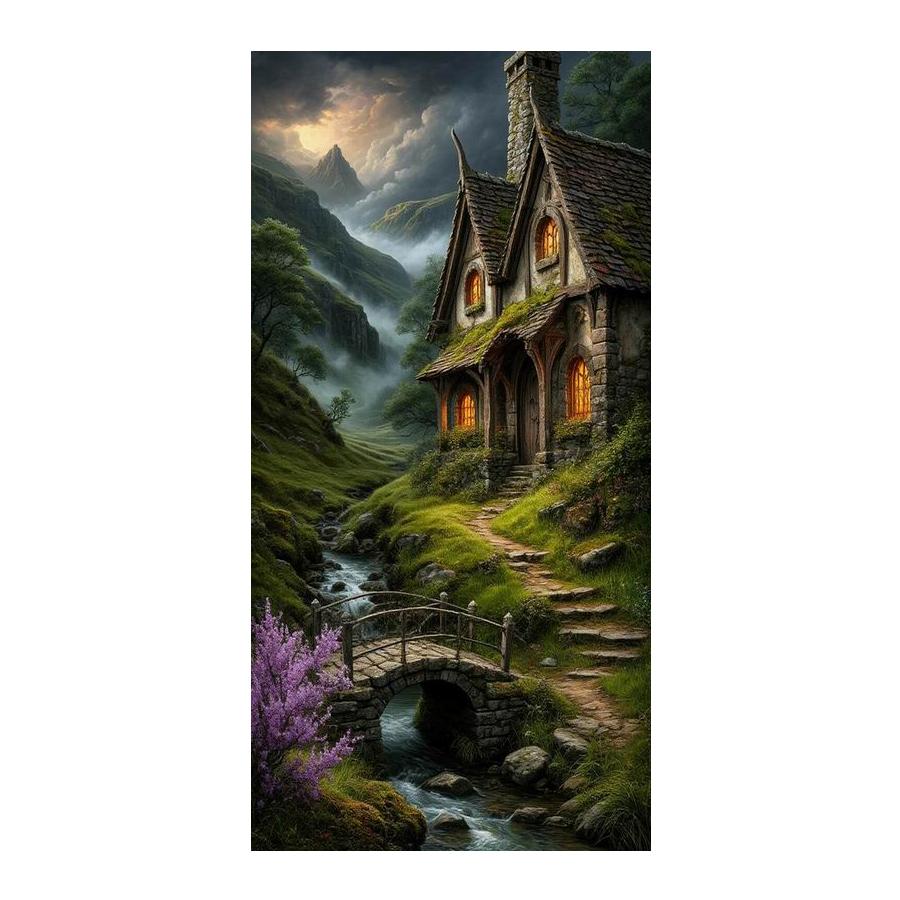 Moon House Creek Landscape Large Size Diamond Painting New Collection Scenery Diy Full Drill Rhinestone Embroidery Mosaic Cross Stitch Kits
