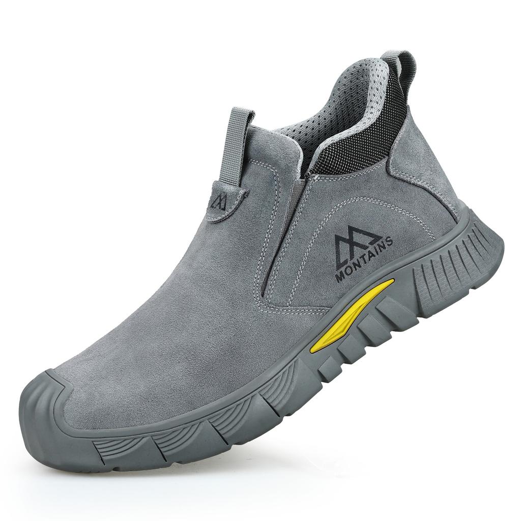 Men's Safety Shoes Anti-Puncture Reinforced Sole Steel Toe Men's Work Shoes Lightweight Slip Resistant Shoes Men's Boots