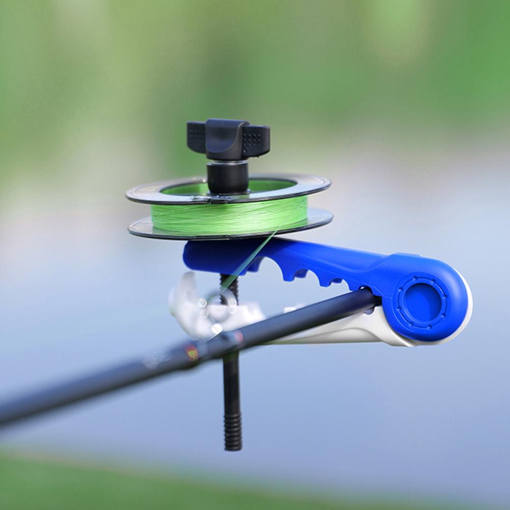 Mini fiskesnørespole Justerbar fiskesnørerullemaskin Fiskesnøreverktøy for å spinne hjul og kastesneller