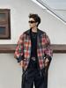 Men's Retro Loose Plaid Reversible PU Leather Jacket - Trendy American Spring/Autumn Outerwear