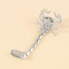 Rhinestone Scorpion Chain Ring Black Irregular Ring Personality Vintage Gold Ring  Women